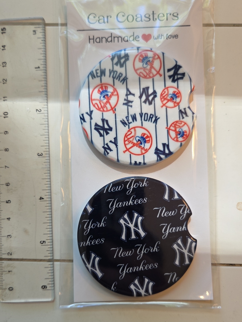 New York Yankees Car Coasters - Set of 2